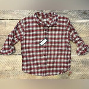 Alpine Design Flannel Shirt Women Medium Red Plaid NEW Midweight ADW24300